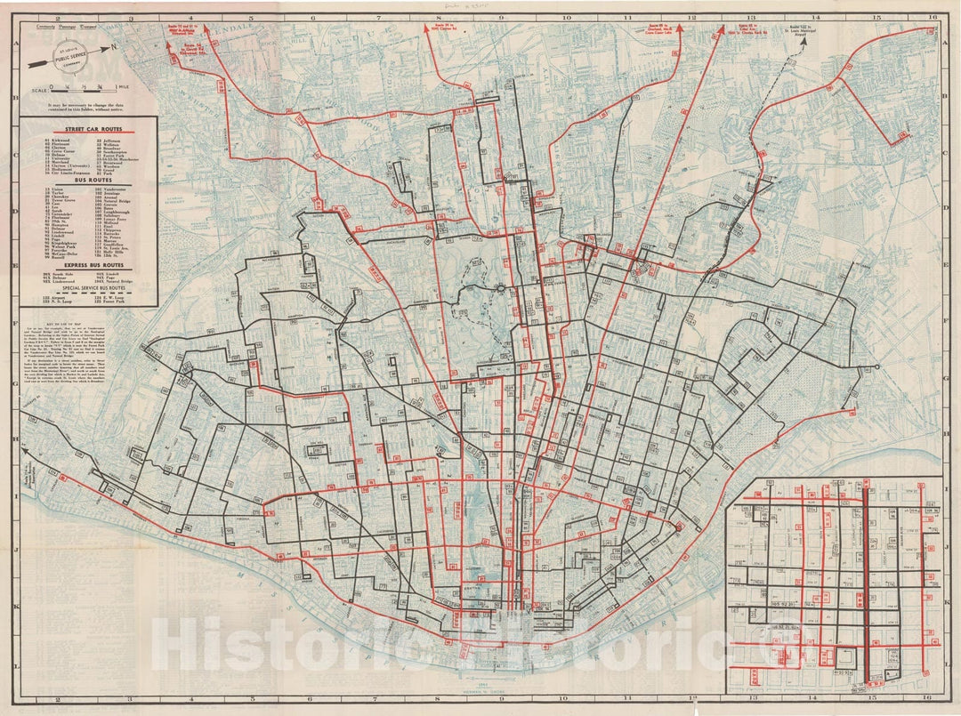 Historic Map : Saint Louis, Saint Louis Transit Map 1947 Railroad Catography , Vintage Wall Art