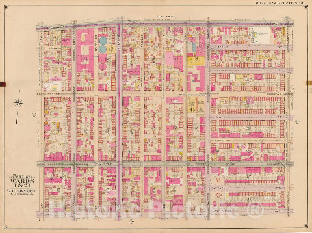 Historic Map : Brooklyn 1904 Plate 010 , Atlas Borough of Brooklyn , Vintage Wall Art