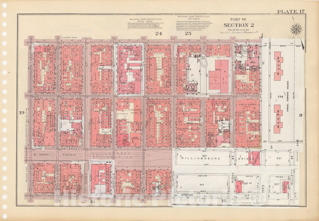 Historic Map : Manhattan Land Book 1955 - Updated Through Nov 7th, New York City 1975 Plate 017 , Vintage Wall Art