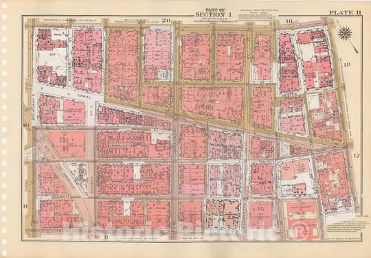 Historic Map : Manhattan Land Book 1955 - Updated Through Nov 7th, New York City 1975 Plate 011 , Vintage Wall Art