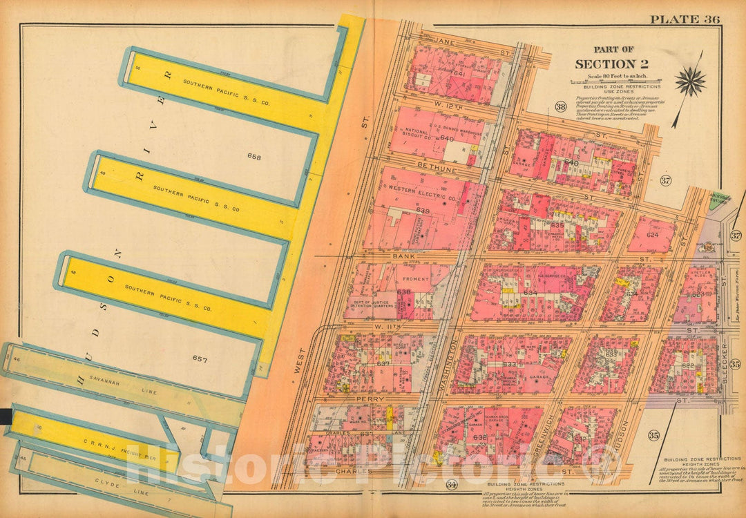 Historic Map : Atlas City of New York, Borough of Manhattan, Volume One, Battery to 14th Street, Manhattan 1922 Plate 036 , Vintage Wall Art