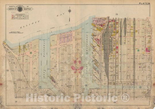 Historic Map : Real Estate Atlas of Surveys of Seattle, Seattle 1912 Plate 026 , Vintage Wall Art