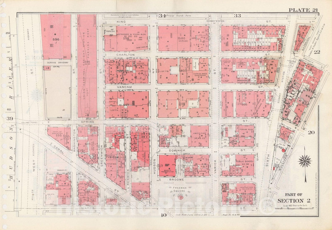 Historic Map : Manhattan Land Book 1955 - Updated Through Nov 7th, New York City 1975 Plate 021 , Vintage Wall Art