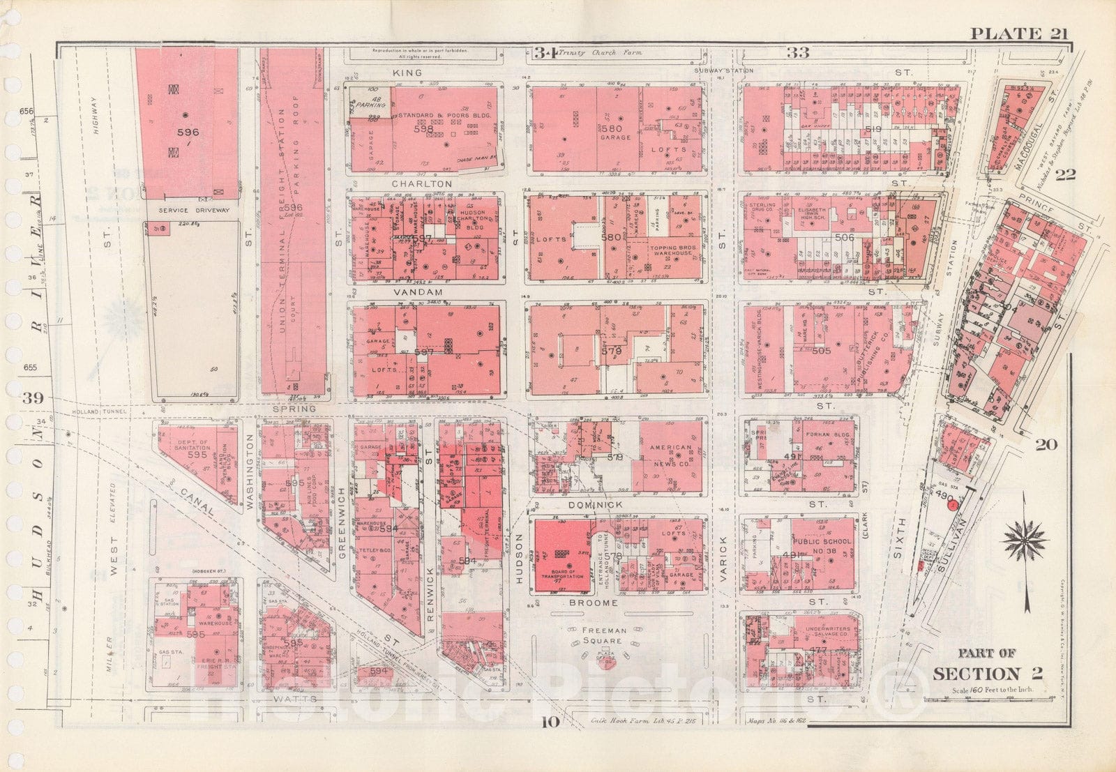 Historic Map : Manhattan Land Book 1955 - Updated Through Nov 7th, New York City 1975 Plate 021 , Vintage Wall Art