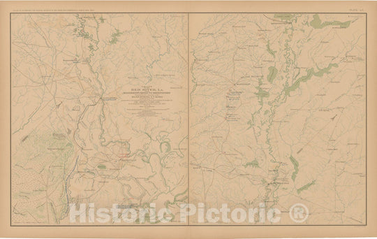 Historic Map : Civil War Atlas of the Union and Confederate Armies, Battles in LA 1895 , Vintage Wall Art