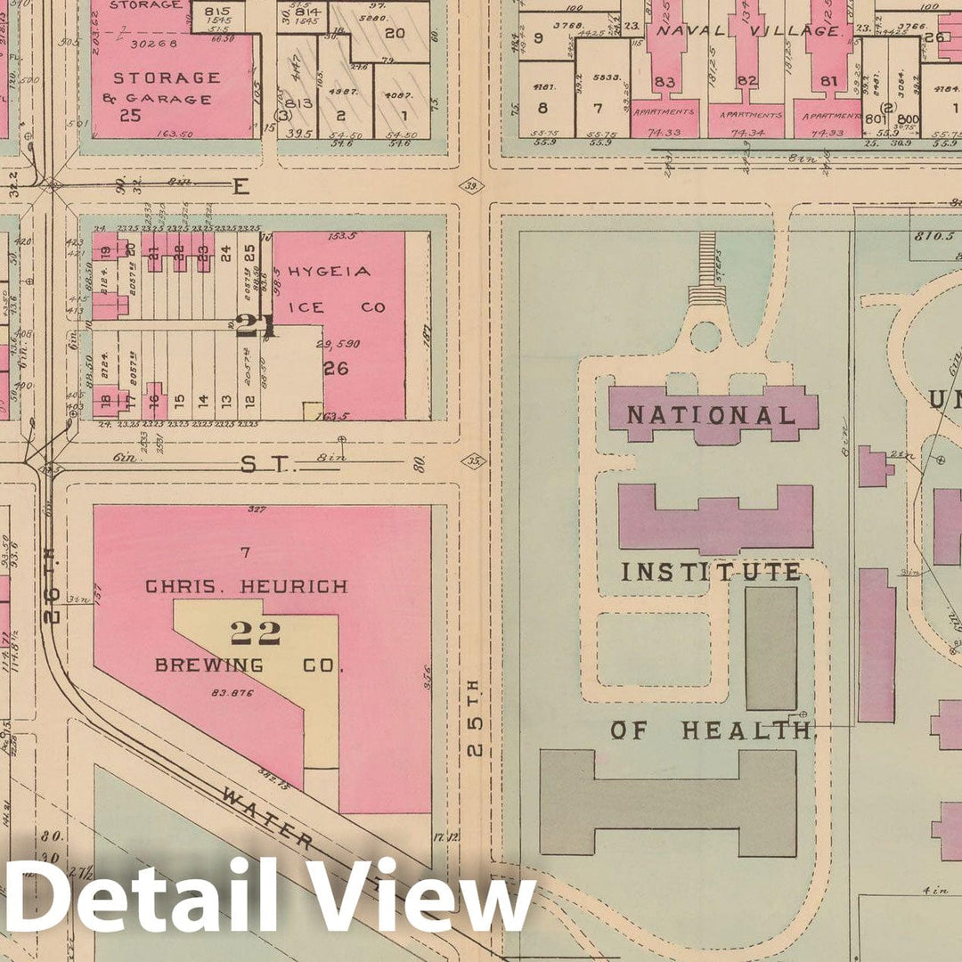 Historic Map : Atlas of Washington D.C. Volume 1 (Inner NW), Washington 1939 Plate 004 , Vintage Wall Art