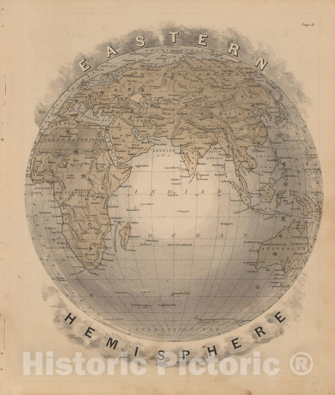 Historic Map : Warren's Common-School Geography, World Map 1879 , v2, Vintage Wall Art