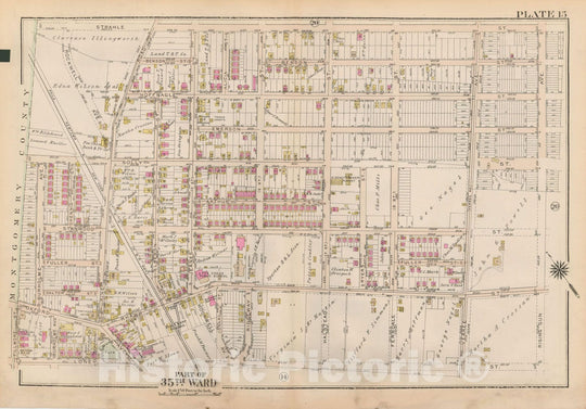 Historic Map : Atlas City of Philadelphia 35th Ward, Philadelphia 1927 Plate 015 , Vintage Wall Art