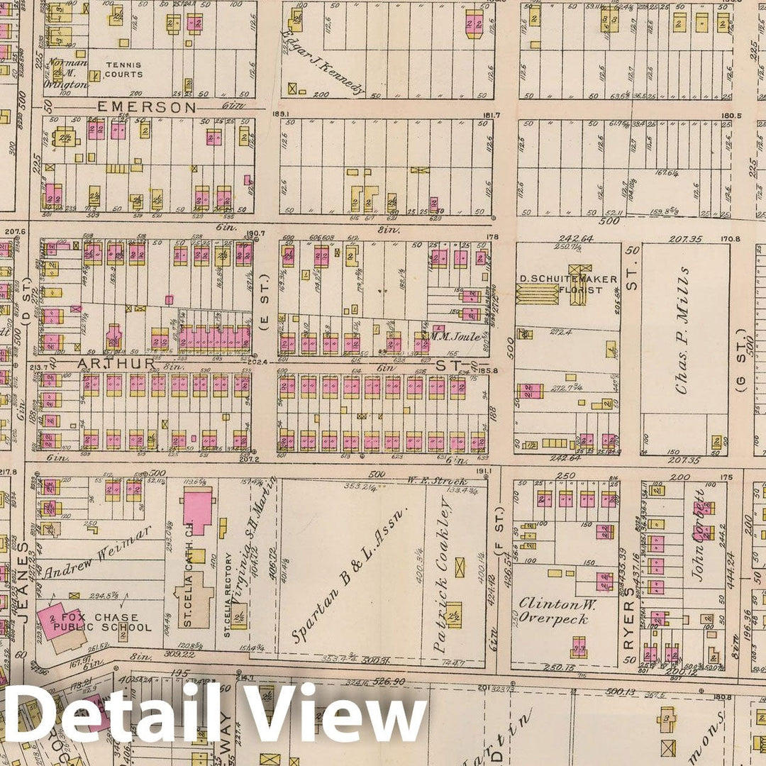 Historic Map : Atlas City of Philadelphia 35th Ward, Philadelphia 1927 Plate 015 , Vintage Wall Art