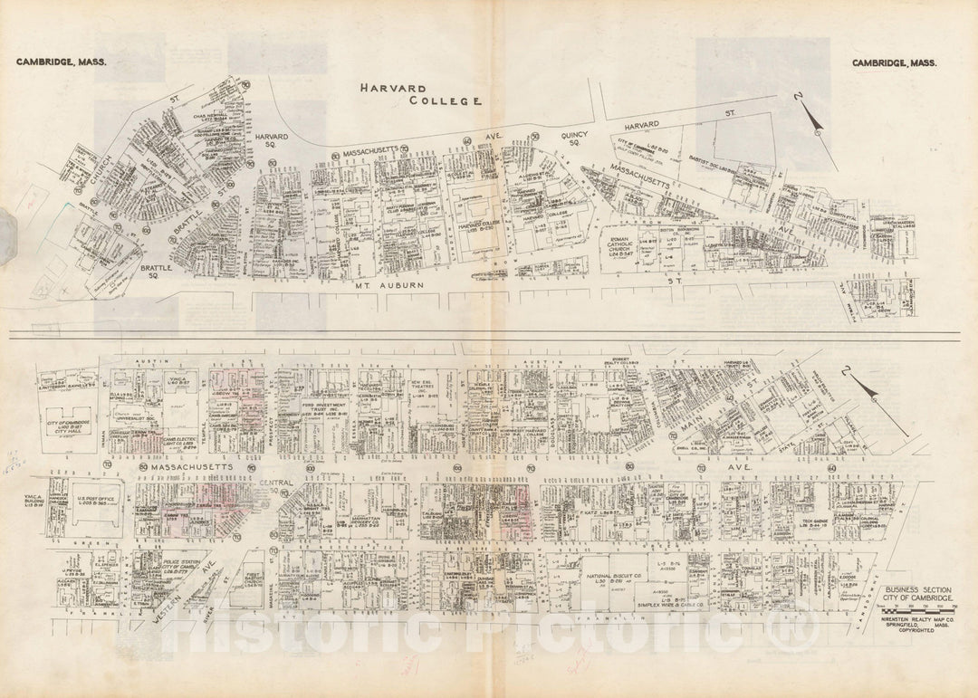 Historic Map : New England States Ed., Cambridge 1946 , Nirenstein's National Preferred Real Estate Locations of Business Properties , Vintage Wall Art