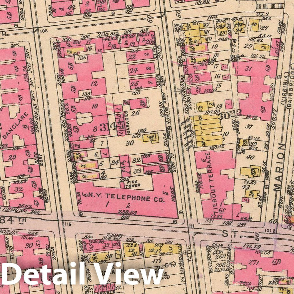 Historic Map : Borough of The Bronx, Sections 9-13, The Bronx 1928 Plate 124 , Vintage Wall Art