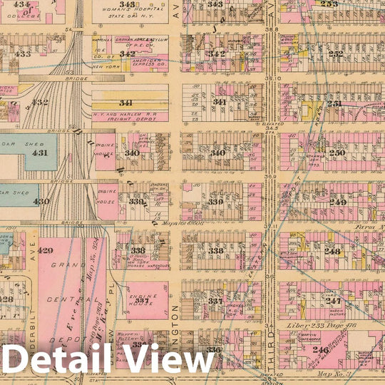 Historic Map : Manhattan & New York City 1885 Plate 016 , Robinson's Atlas City of New York , Vintage Wall Art