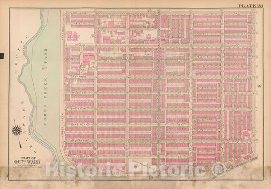 Historic Map : Atlas City of Philadelphia Wards 24,27,34,40,44&46 West Philadelphia, West Philadelphia 1927 Plate 028 , Vintage Wall Art