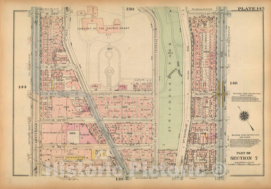 Historic Map : Land Book of the Borough of Manhattan, City of NY, Manhattan 1925 Plate 145 , Vintage Wall Art