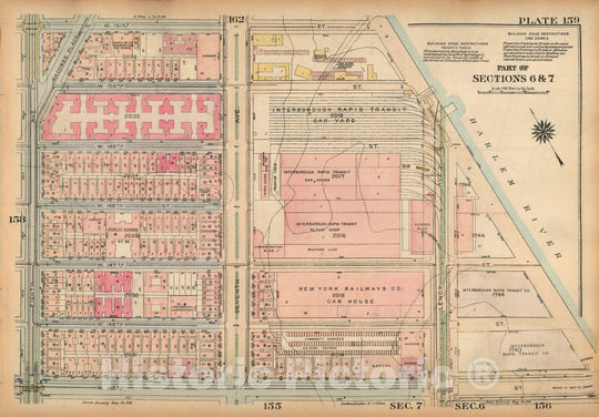 Historic Map : Land Book of the Borough of Manhattan, City of NY, Manhattan 1925 Plate 159 , Vintage Wall Art