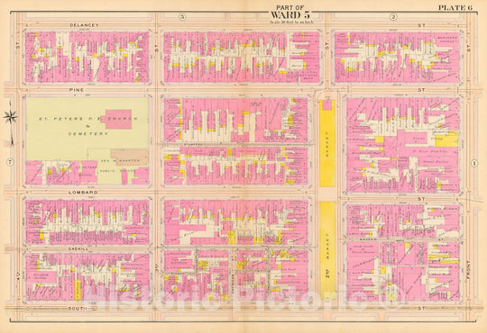 Historic Map : Philadelphia 1908 Plate 006 , Vintage Wall Art