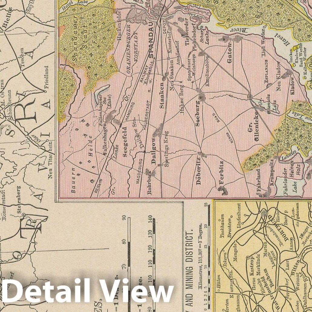 Historic Map : Germany 1900 , Universal Atlas World , v3, Vintage Wall Art