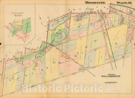 Historic Map : Atlas City of Rochester New York, Rochester 1910 Plate 033 , Vintage Wall Art