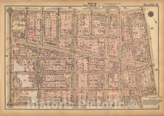 Historic Map : Land Book of the Borough of Manhattan, City of NY, Manhattan 1925 Plate 011 , Vintage Wall Art