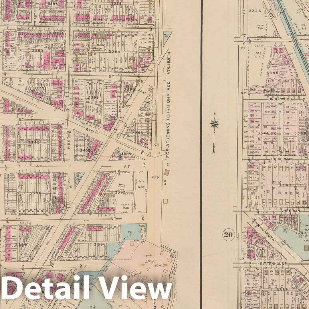 Historic Map : Atlas of Washington D.C. Volume 3 (Outer NW), Washington 1937 Plate 021 , Vintage Wall Art