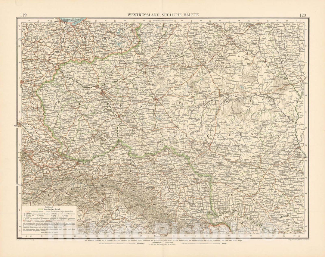 Historic Map : Russia & Slovakia & Hungary 1899 , Andrees Allgemeiner Handatlas , Vintage Wall Art