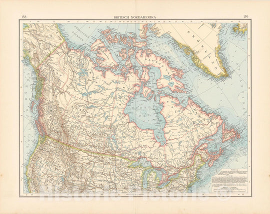 Historic Map : North America 1899 , Andrees Allgemeiner Handatlas , v2, Vintage Wall Art