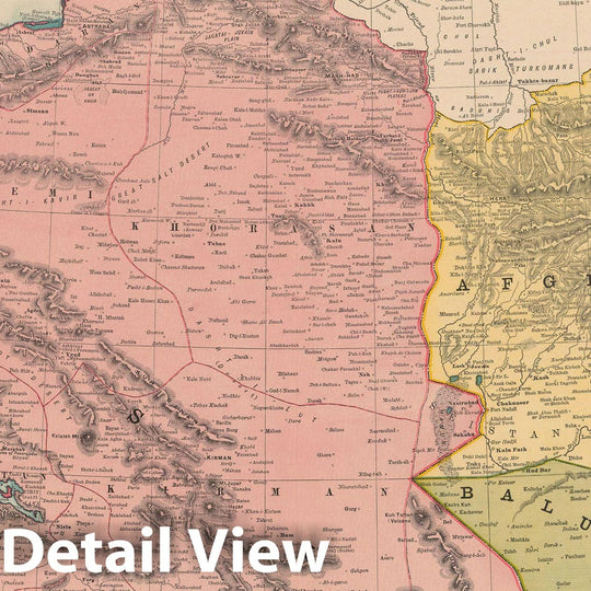 Historic Map : Baluchistan & Persia & Afghanistan 1892 , Rand McNally's Atlas World , Vintage Wall Art