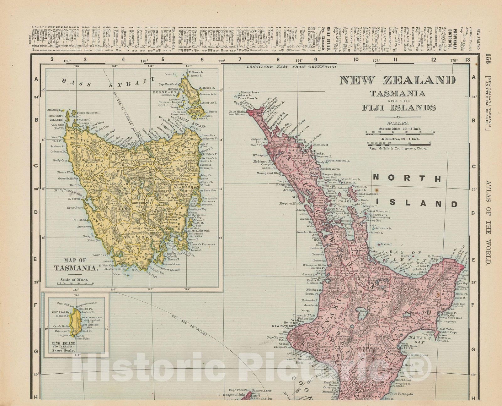 Historic Map : Northern New Zealand and Tazmania 1900 , Universal Atlas World , Vintage Wall Art