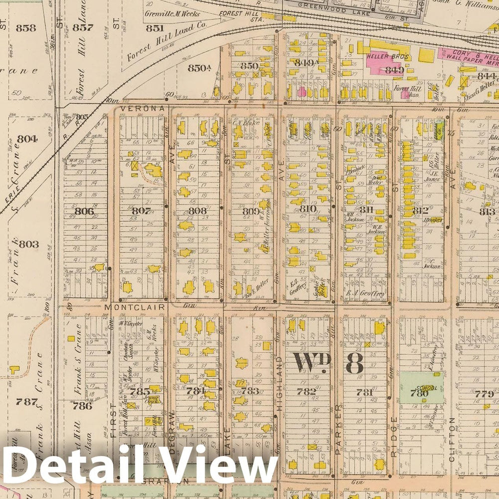 Historic Map : Atlas City of Newark, Newark 1901 Plate 015 , Vintage Wall Art