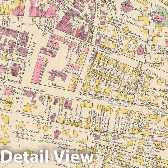 Historic Map : Portsmouth 1892 , Town and City Atlas State of New Hampshire , v5, Vintage Wall Art