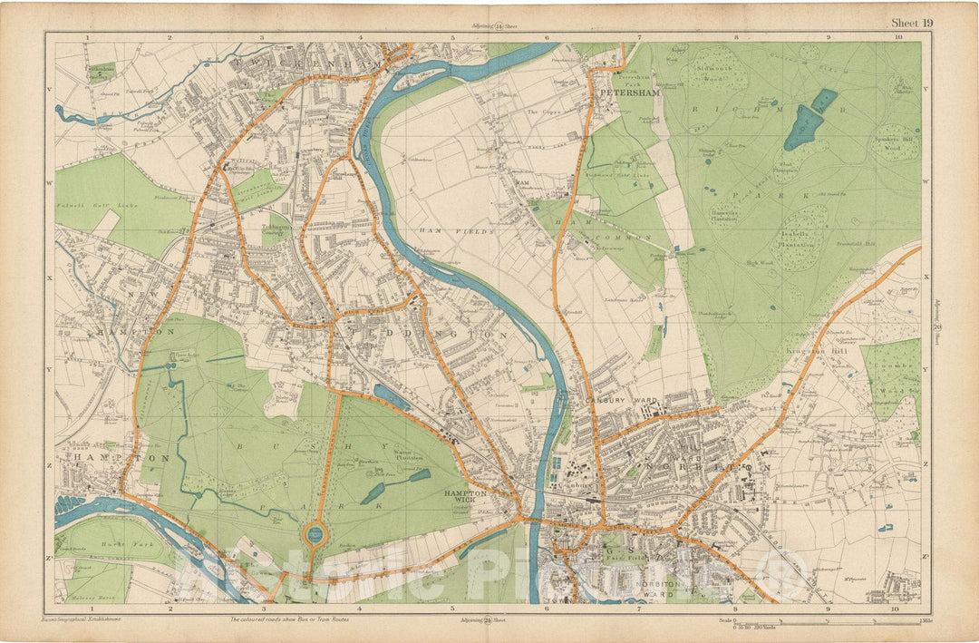 Historic Map : Europe, London 1910 Sheet 19 , Vintage Wall Art