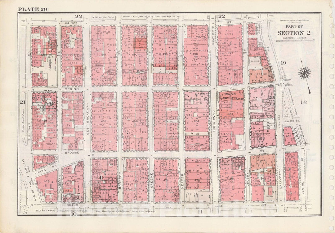 Historic Map : Manhattan Land Book 1955 - Updated Through Nov 7th, New York City 1975 Plate 020 , Vintage Wall Art