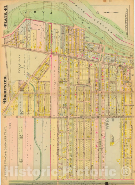 Historic Map : Atlas City of Rochester New York, Rochester 1910 Plate 041 , Vintage Wall Art