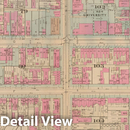 Historic Map : Atlas of Washington D.C. Volume 1 (Inner NW), Washington 1939 Plate 009 , Vintage Wall Art