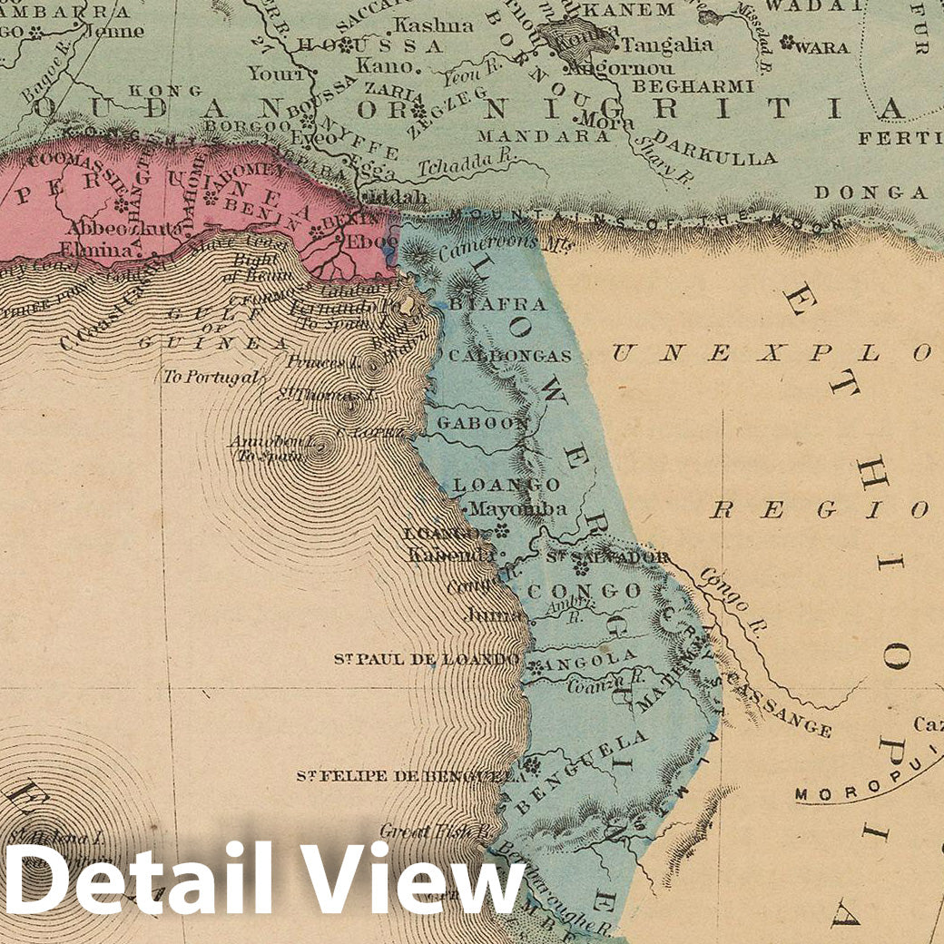 Historic Map : McNally's Improved System of Geography, Africa 1856 , Vintage Wall Art