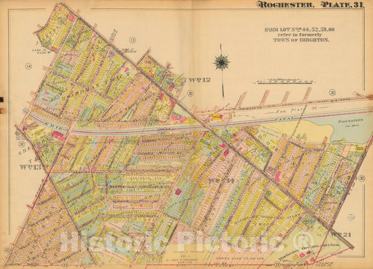 Historic Map : Atlas City of Rochester New York, Rochester 1910 Plate 031 , Vintage Wall Art