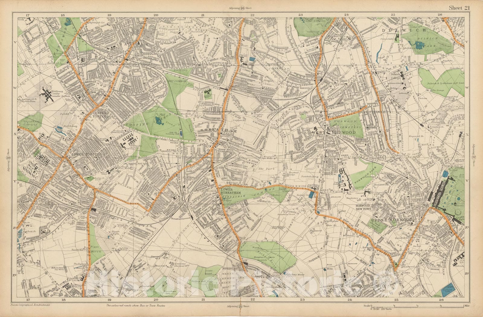 Historic Map : Europe, London 1910 Sheet 21 , Vintage Wall Art