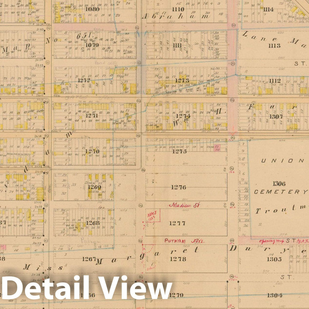 Historic Map : Robinson's Atlas City of Brooklyn, NY, Brooklyn 1886 Plate 021 , Vintage Wall Art