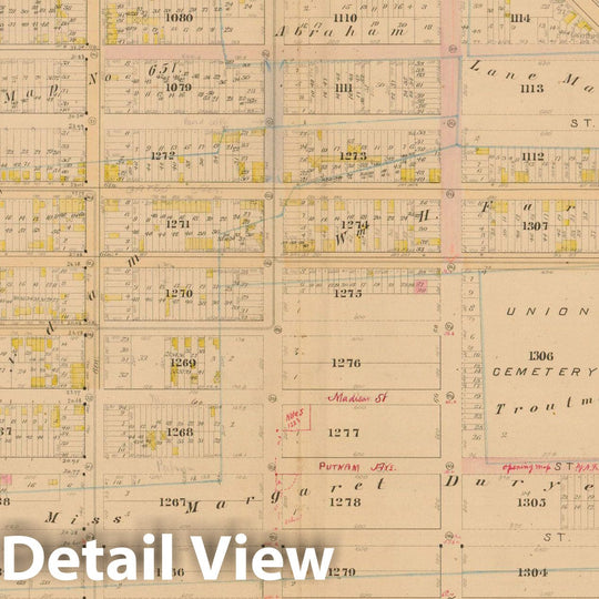 Historic Map : Robinson's Atlas City of Brooklyn, NY, Brooklyn 1886 Plate 021 , Vintage Wall Art