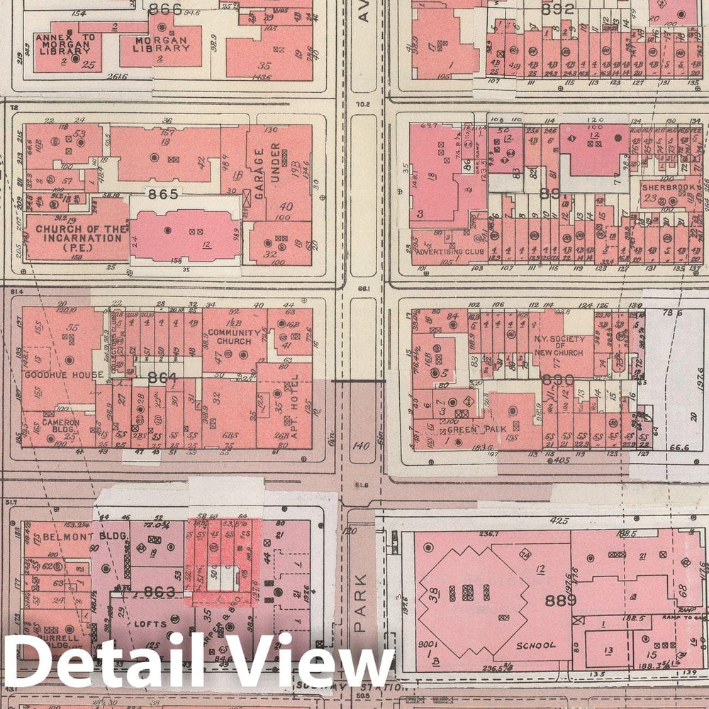 Historic Map : Manhattan Land Book 1955 - Updated Through Nov 7th, New York City 1975 Plate 061 , Vintage Wall Art