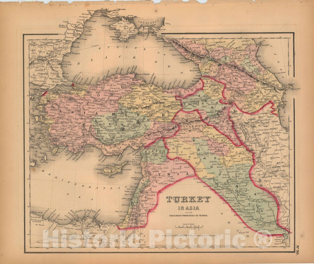 Historic Map : General Atlas (Of The World), Turkey 1857 , Vintage Wall Art