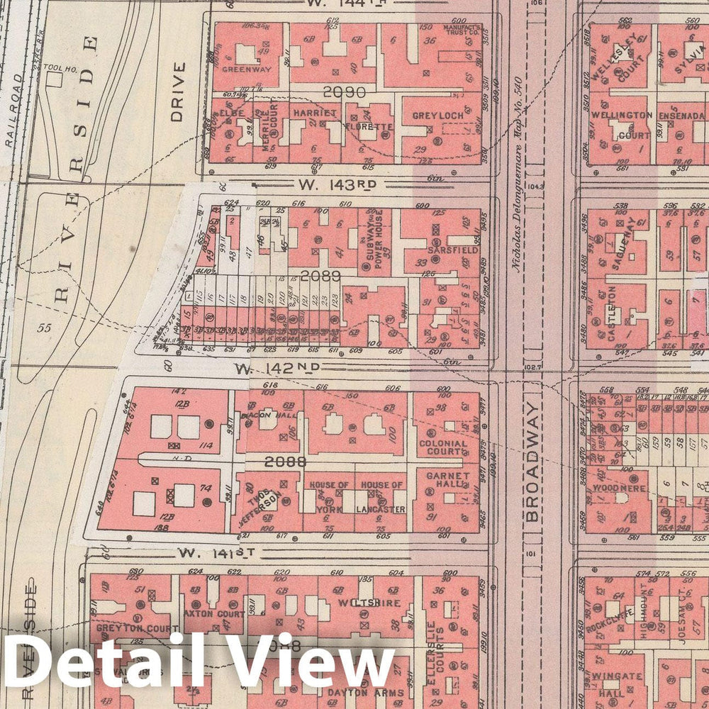 Historic Map : Manhattan Land Book 1955 - Updated Through Nov 7th, New York City 1975 Plate 153 , Vintage Wall Art