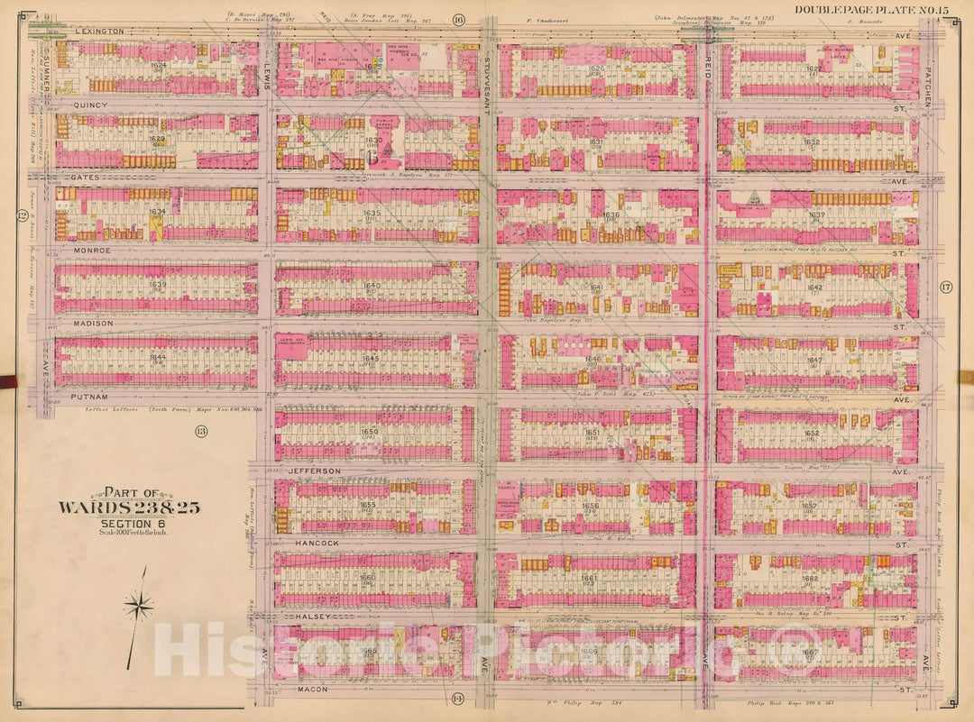 Historic Map : Brooklyn 1904 Plate 015 , Atlas Borough of Brooklyn , Vintage Wall Art