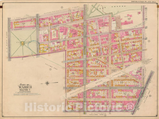 Historic Map : Brooklyn 1904 Plate 001 , Atlas Borough of Brooklyn , Vintage Wall Art