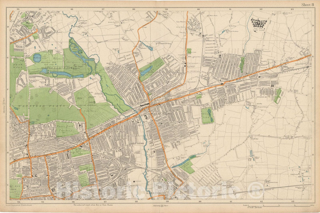 Historic Map : Europe, London 1910 Sheet 08 , Vintage Wall Art