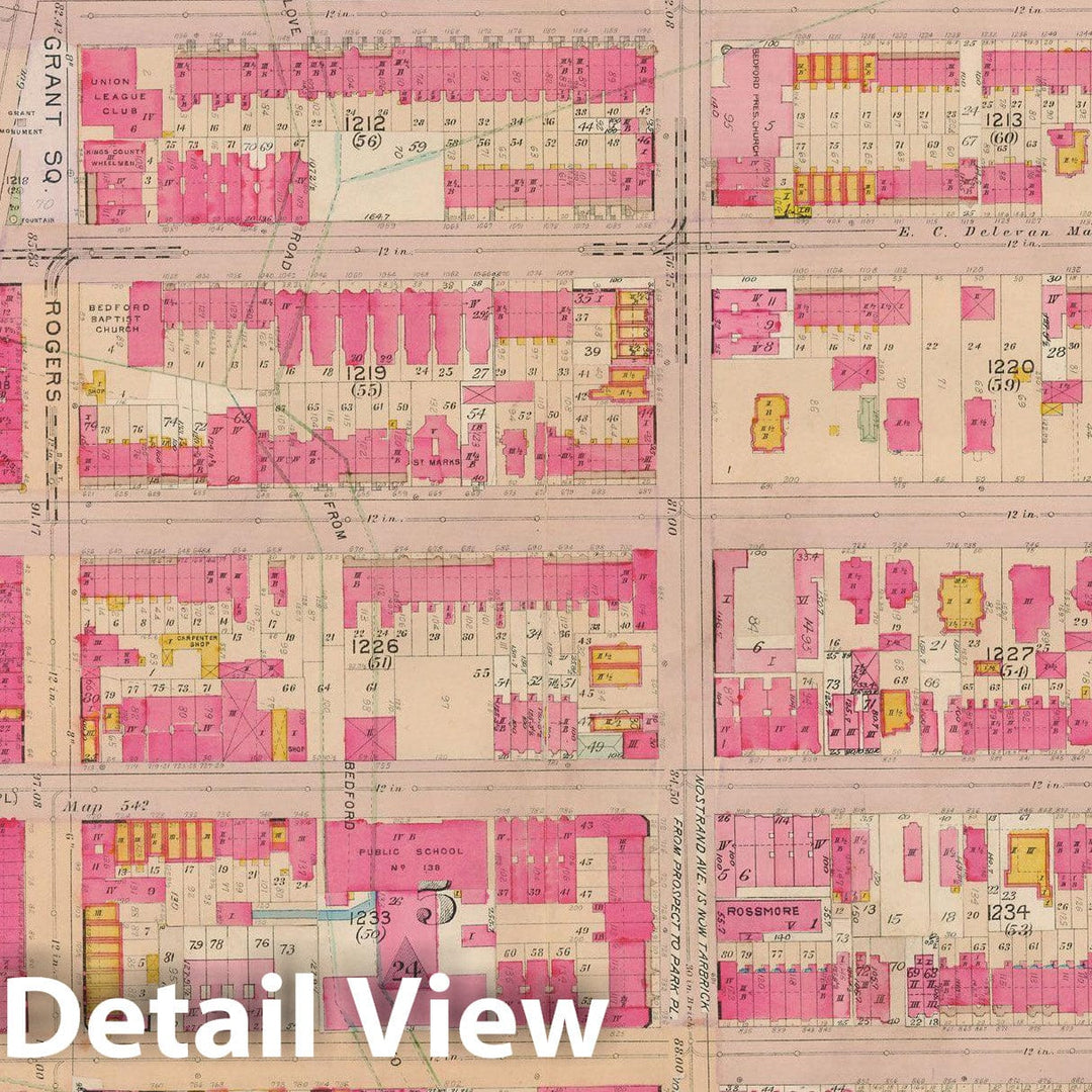 Historic Map : Brooklyn 1904 Plate 024 , Atlas Borough of Brooklyn , Vintage Wall Art