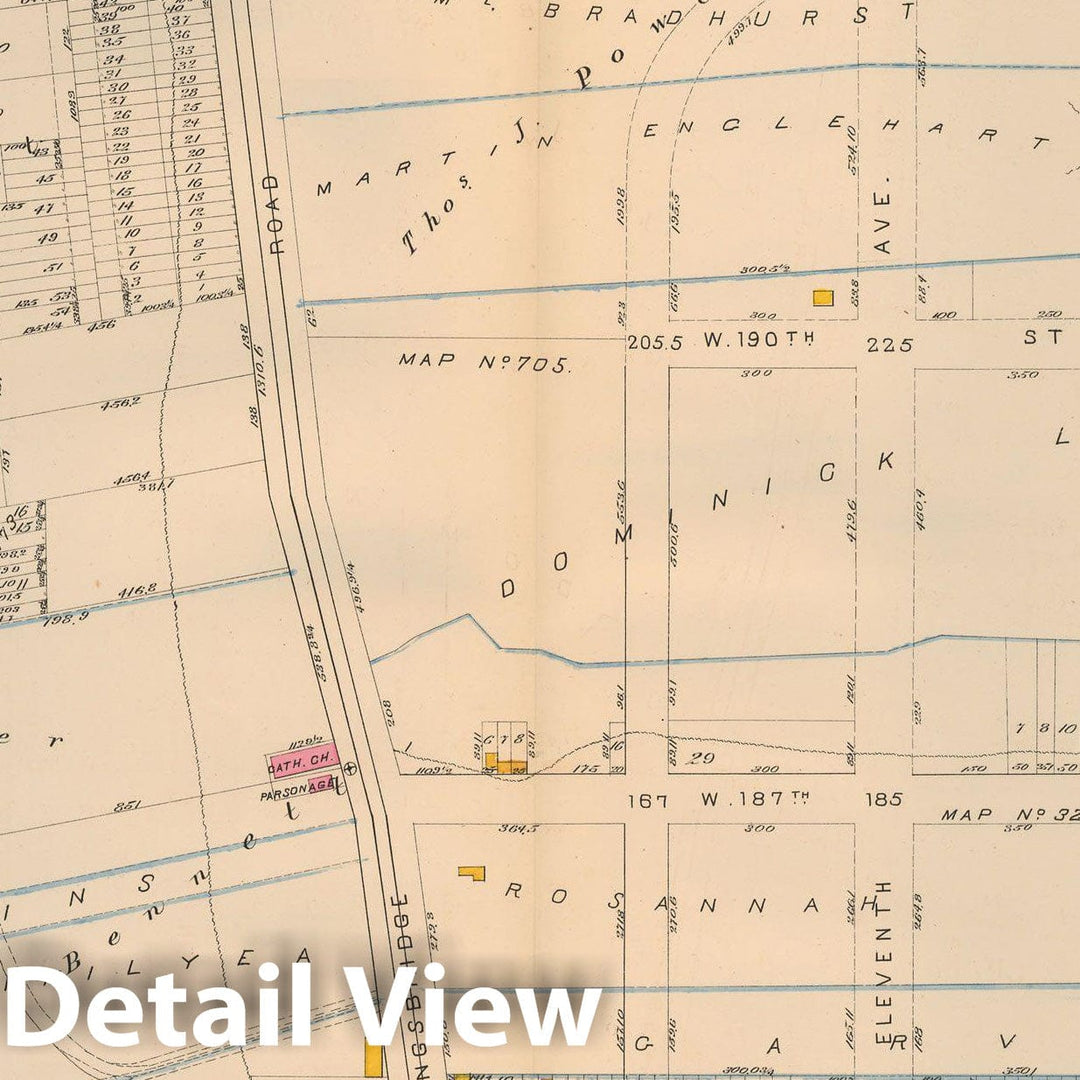 Historic Map : Atlas City of New York, Vol 2 ... 12th Ward, 2nd Ed., Manhattan 1884 Plate 032 , Vintage Wall Art