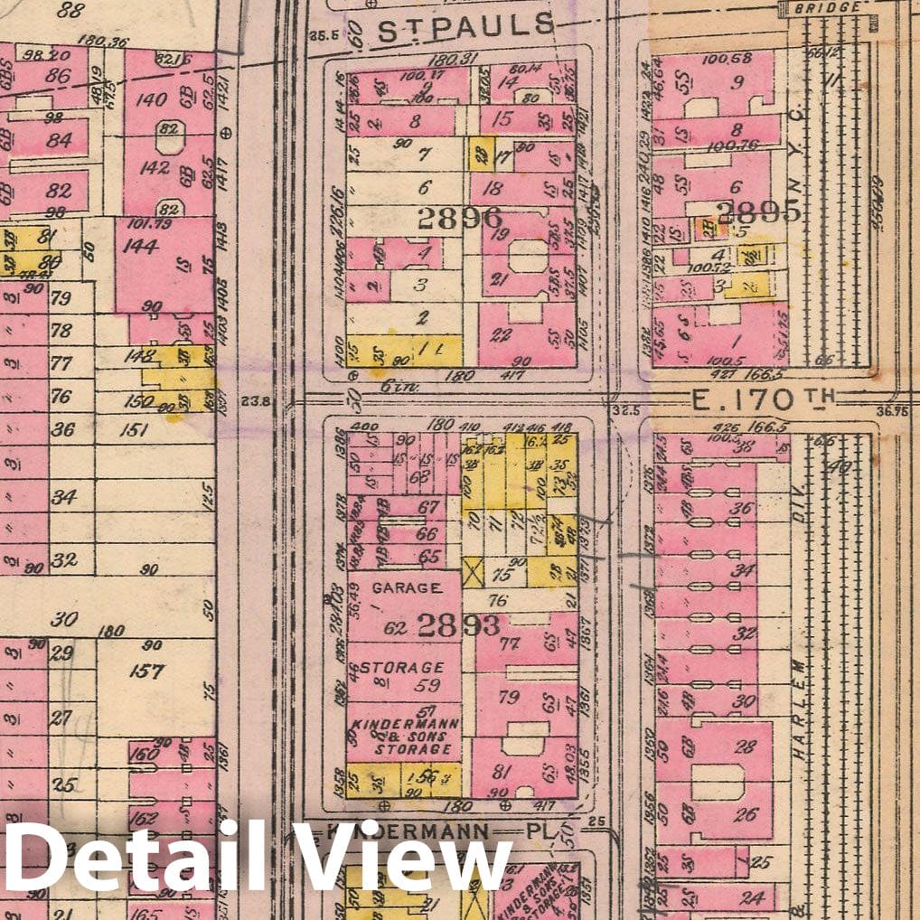 Historic Map : Borough of The Bronx, Sections 9-13, The Bronx 1928 Plate 080 , Vintage Wall Art