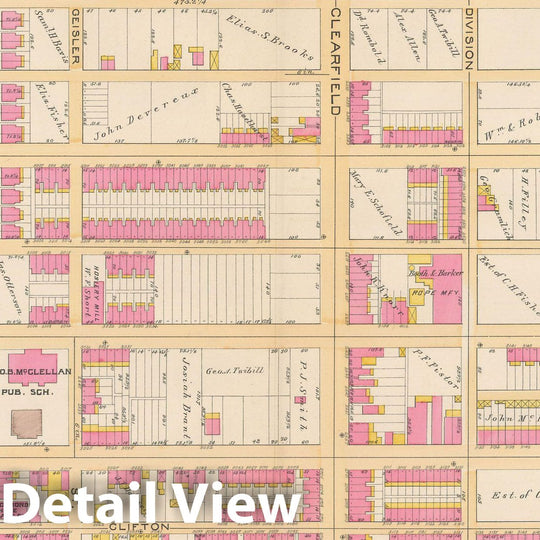 Historic Map : Atlas City of Philadelphia Volume 9 25th and 33rd Wards, Philadelphia 1891 Plate 007 , Vintage Wall Art