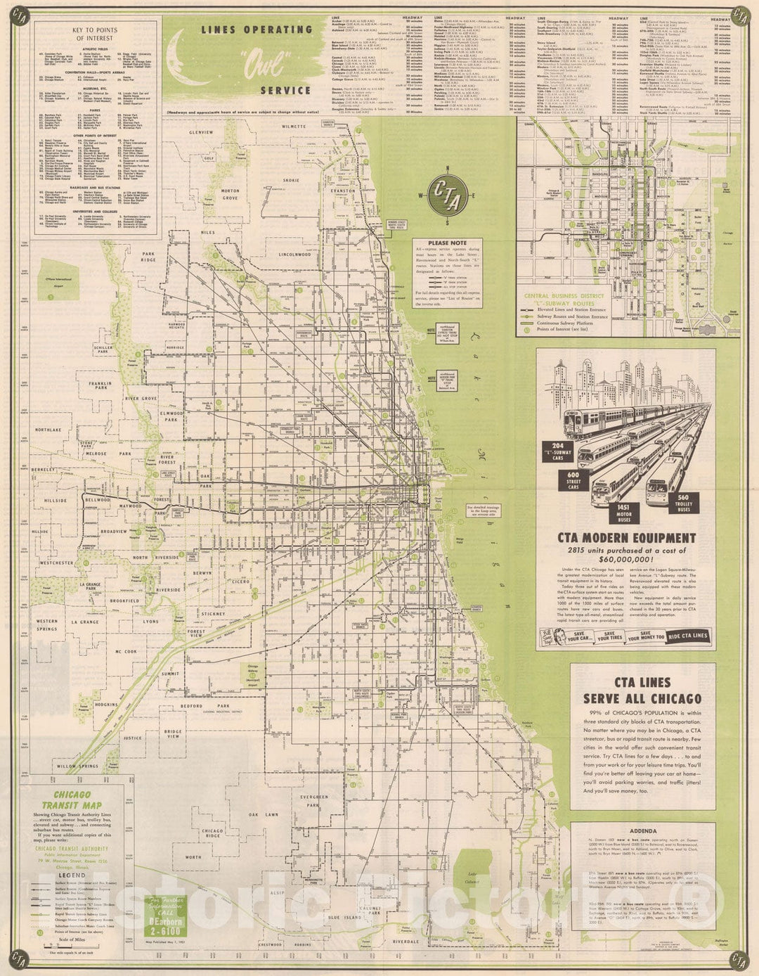 Historic Map : Chicago Transit Maps, Transit Map 1951 Railroad Catography , Vintage Wall Art